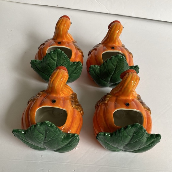Department 56 Thanksgiving Turkey napkin/place card holders set of four NWT - Picture 2 of 6